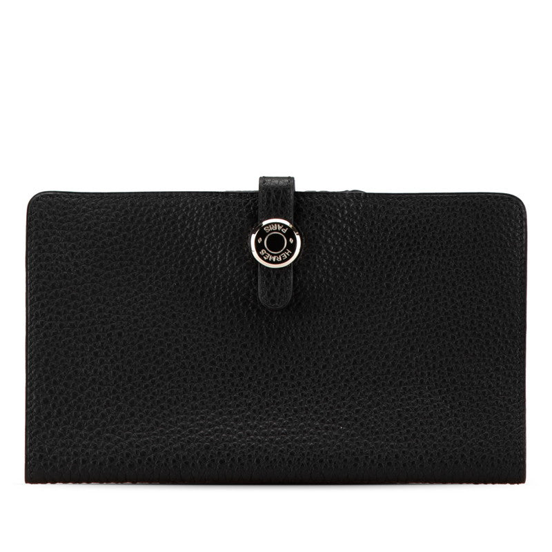 エルメス ドゴンMM 札入れ カードケース ブラック トゴ メンズ HERMES 【中古】