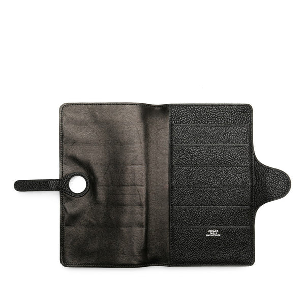 エルメス ドゴンMM 札入れ カードケース ブラック トゴ メンズ HERMES 【中古】