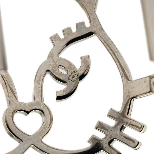 シャネル ココマーク キャット ネコ 猫 モチーフ バングル ブレスレット シルバー メタル レディース CHANEL 【中古】