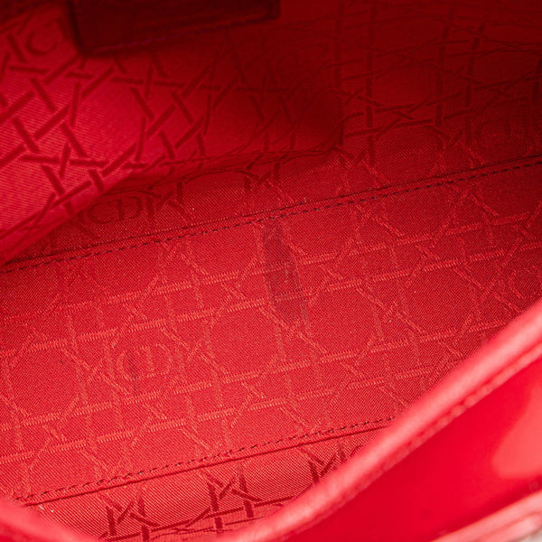 ディオール カナージュ レディディオール ラージ ハンドバッグ ショルダーバッグ 2WAY レッド パテントレザー レディース Dior 【中古】