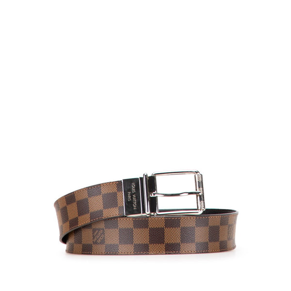 ルイ ヴィトン ダミエ サンチュール ベルト サイズ：90/36 M9154 ブラウン PVC レザー メンズ LOUIS VUITTON 【中古】