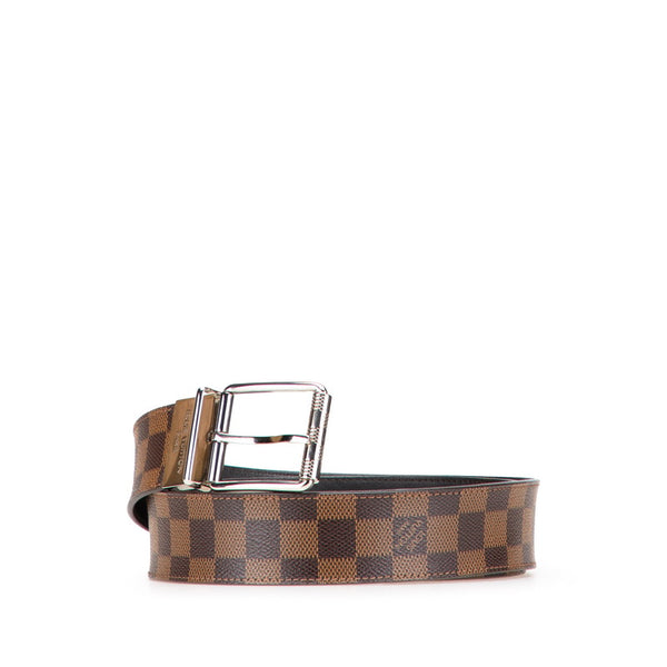 ルイ ヴィトン ダミエ サンチュール ベルト サイズ：90/36 M9154 ブラウン PVC レザー メンズ LOUIS VUITTON 【中古】