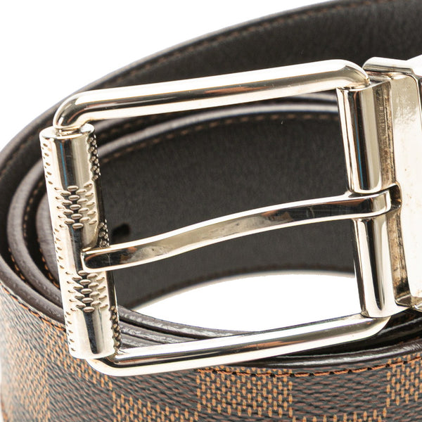 ルイ ヴィトン ダミエ サンチュール ベルト サイズ：90/36 M9154 ブラウン PVC レザー メンズ LOUIS VUITTON 【中古】