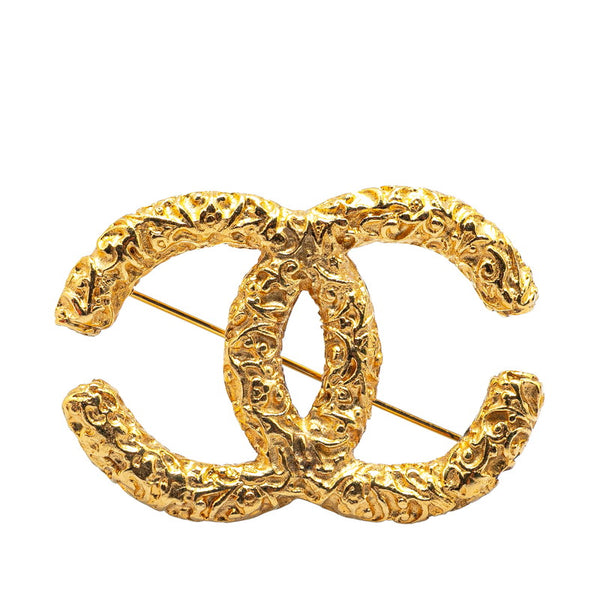 シャネル ヴィンテージ ココマーク ヨウガン 溶岩 ブローチ ゴールド メッキ レディース CHANEL 【中古】