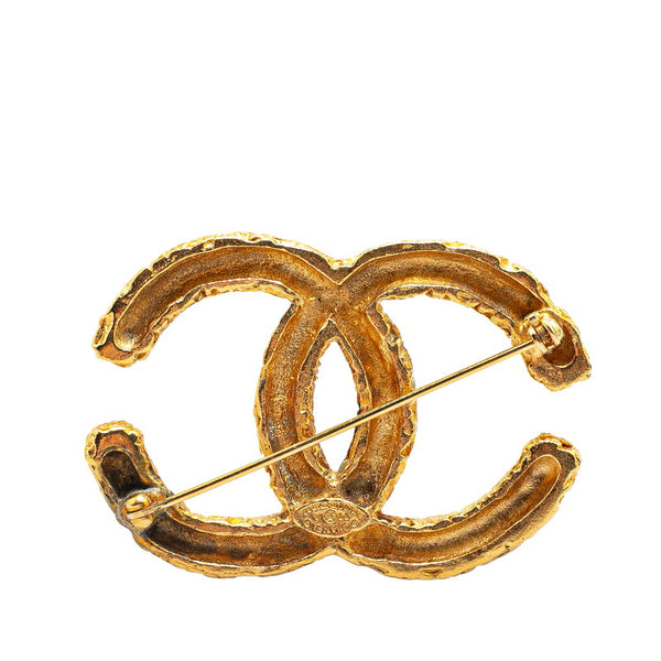 シャネル ヴィンテージ ココマーク ヨウガン 溶岩 ブローチ ゴールド メッキ レディース CHANEL 【中古】