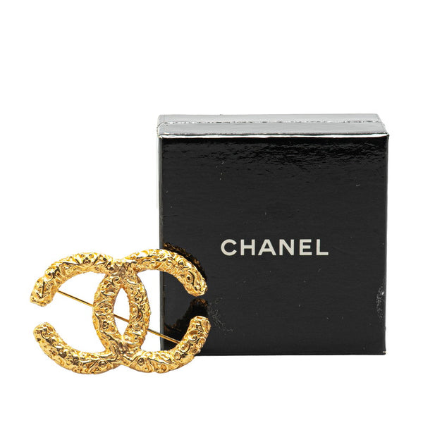シャネル ヴィンテージ ココマーク ヨウガン 溶岩 ブローチ ゴールド メッキ レディース CHANEL 【中古】