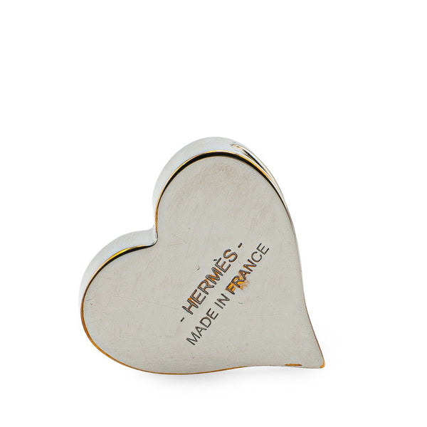 エルメス ハート モチーフ ティータイム スカーフリング レッド シルバー メタル レディース HERMES 【中古】