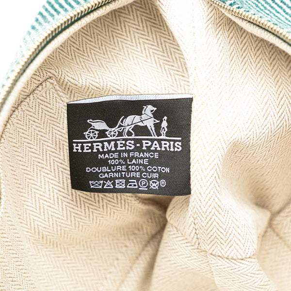 エルメス ブリッドアブラック オ カレ PM ハンドバッグ ポーチ ヴェールフォレ グリーン系 トワルアッシュ レディース HERMES 【中古】