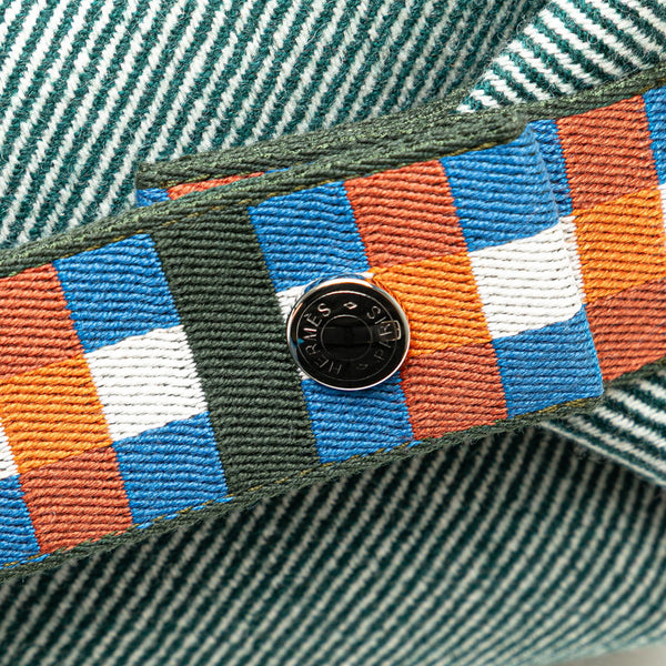 エルメス ブリッドアブラック オ カレ PM ハンドバッグ ポーチ ヴェールフォレ グリーン系 トワルアッシュ レディース HERMES 【中古】