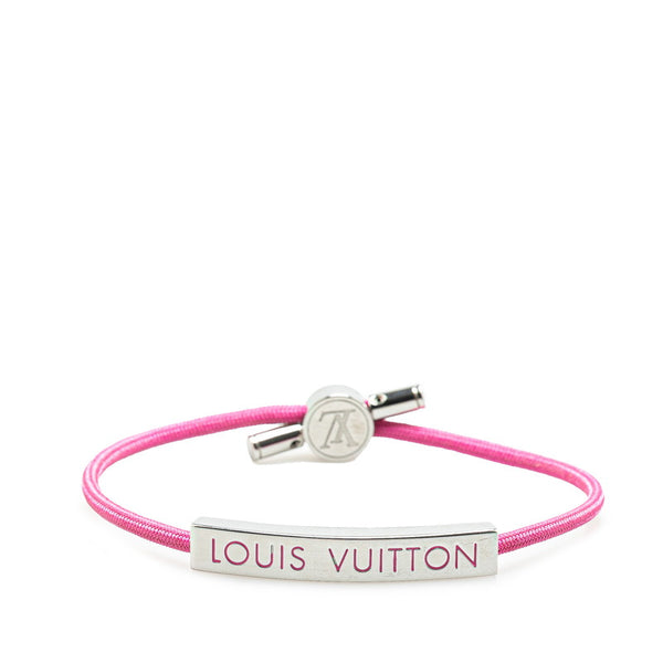 ルイ ヴィトン ブラスレ LVスペース ブレスレット M00282 シルバー ピンク メタル キャンバス レディース LOUIS VUITTON 【中古】
