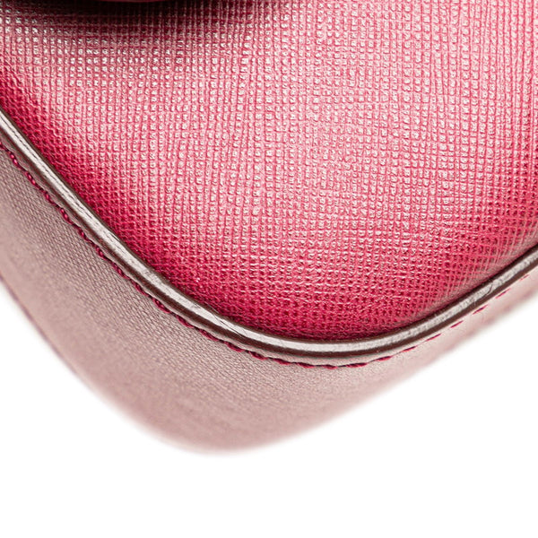 サルヴァトーレフェラガモ ガンチーニ チェーン ショルダーバッグ ピンク レッド レザー レディース Salvatore Ferragamo 【中古】