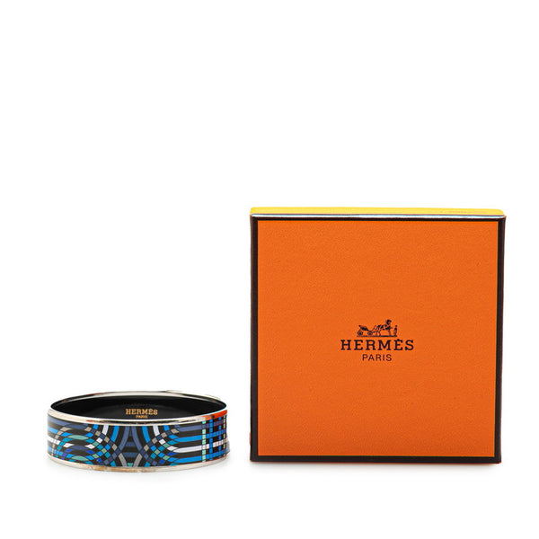 エルメス エマイユGM 七宝焼き ブレスレット シルバー ブルー メタル レディース HERMES 【中古】