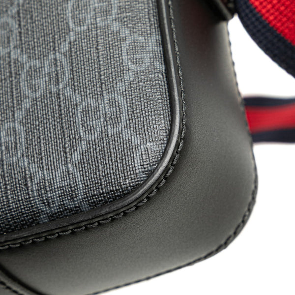 グッチ GGスプリーム ウェブライン シェリーライン ショルダーバッグ 682357 ブラック PVC レザー レディース GUCCI 【中古】