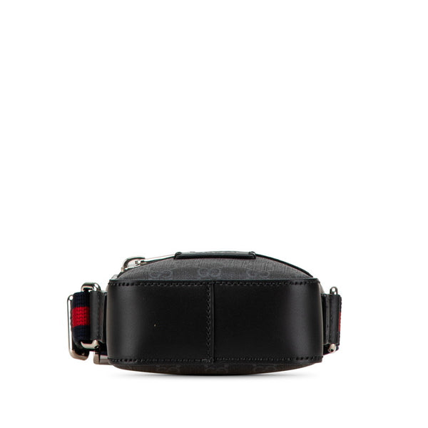 グッチ GGスプリーム ウェブライン シェリーライン ショルダーバッグ 682357 ブラック PVC レザー レディース GUCCI 【中古】