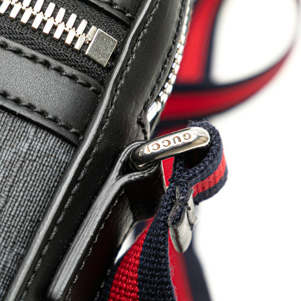 グッチ GGスプリーム ウェブライン シェリーライン ショルダーバッグ 682357 ブラック PVC レザー レディース GUCCI 【中古】