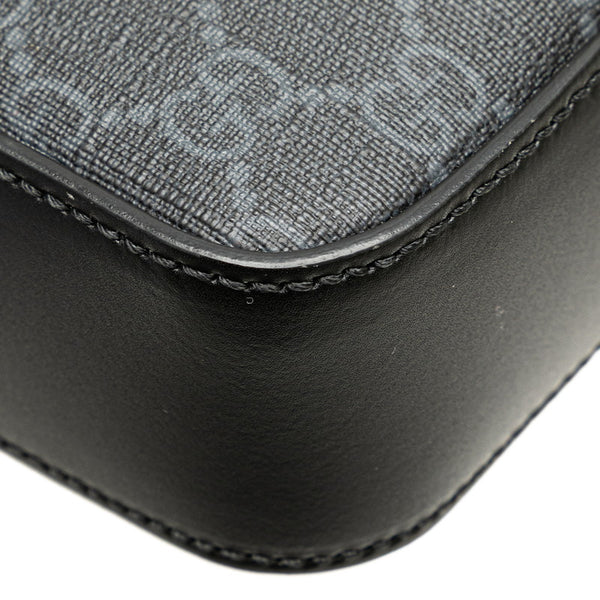 グッチ GGスプリーム ウェブライン シェリーライン ショルダーバッグ 682357 ブラック PVC レザー レディース GUCCI 【中古】