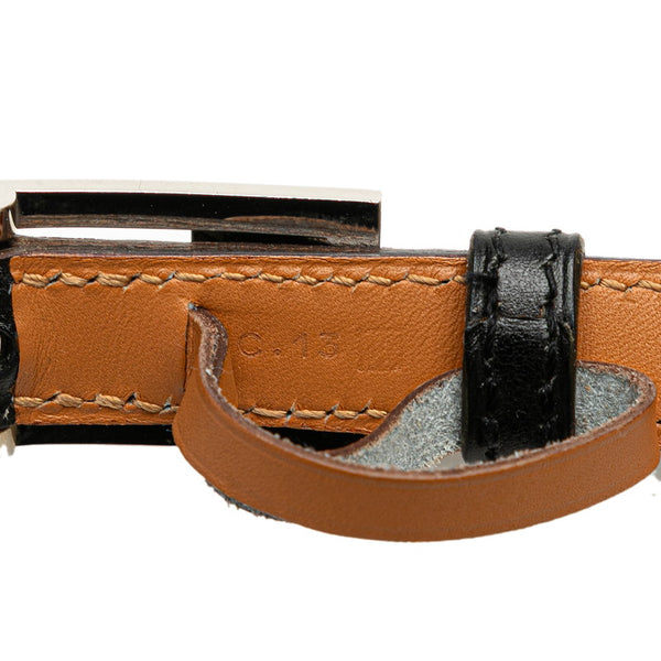 エルメス ケリー アルディオン 2重巻き ベルト M ブラック ブラウン ボックスカーフ レディース HERMES 【中古】
