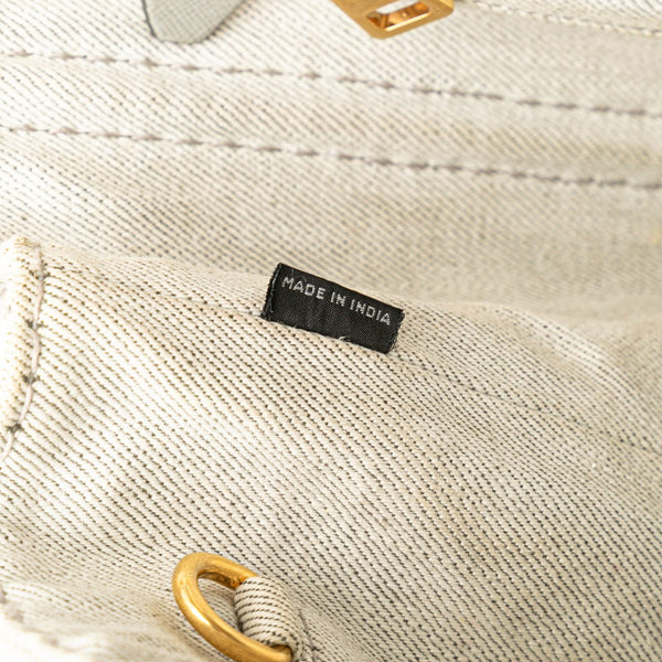 プラダ カナパ ミニ 三角ロゴプレート ハンドバッグ ショルダーバッグ 2WAY グレー キャンバス レディース PRADA 【中古】