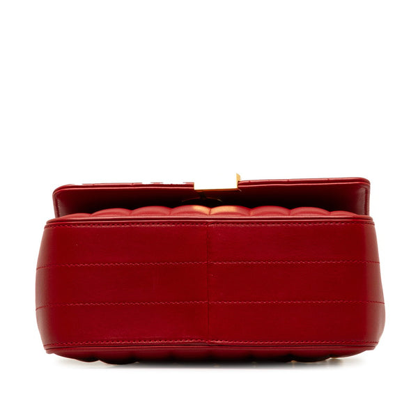 サンローラン ヴィキ YSLロゴ チェーン ショルダーバッグ 532595 レッド ゴールド レザー レディース SAINT LAURENT 【中古】