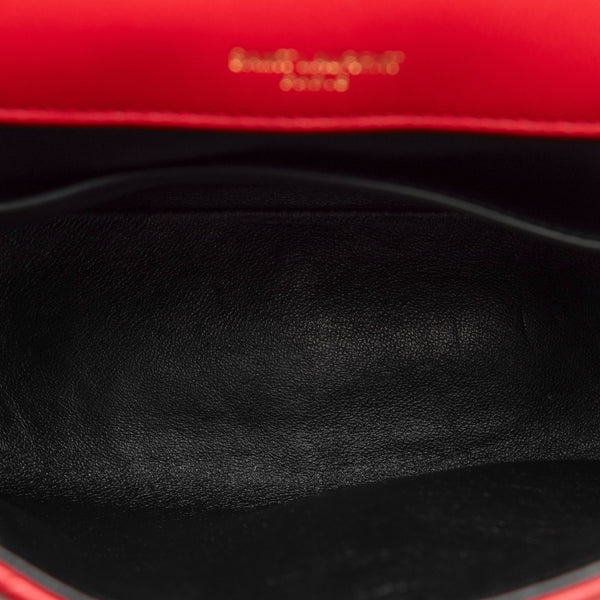 サンローラン ヴィキ YSLロゴ チェーン ショルダーバッグ 532595 レッド ゴールド レザー レディース SAINT LAURENT 【中古】