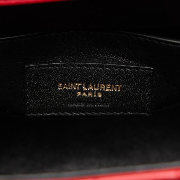 サンローラン ヴィキ YSLロゴ チェーン ショルダーバッグ 532595 レッド ゴールド レザー レディース SAINT LAURENT 【中古】