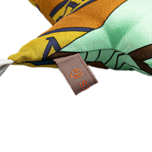 エルメス プティアッシュ スター 星 オーナメント チャーム ブラウン マルチカラー シルク レディース HERMES 【中古】