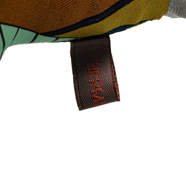 エルメス プティアッシュ スター 星 オーナメント チャーム ブラウン マルチカラー シルク レディース HERMES 【中古】