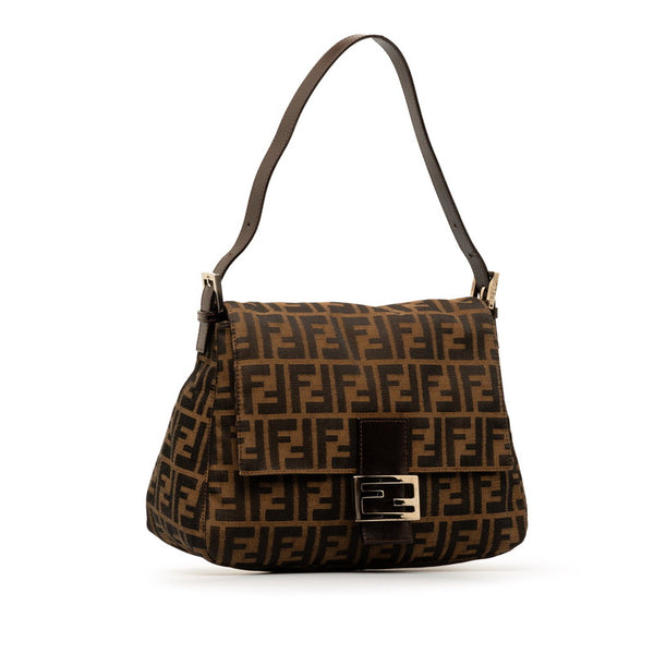 フェンディ ズッカ マンマバケット ワンショルダーバッグ 26325 ブラウン キャンバス レザー レディース FENDI 【中古】