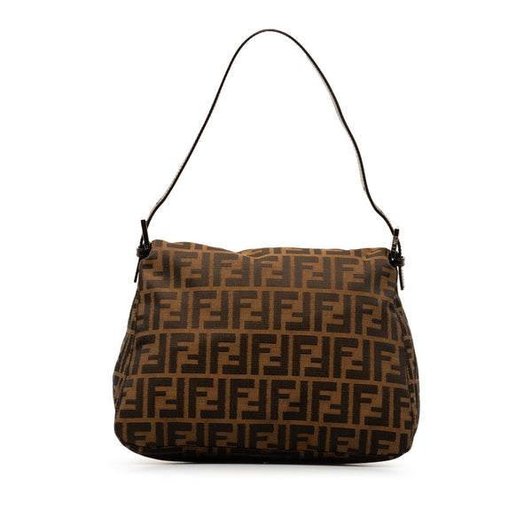 フェンディ ズッカ マンマバケット ワンショルダーバッグ 26325 ブラウン キャンバス レザー レディース FENDI 【中古】