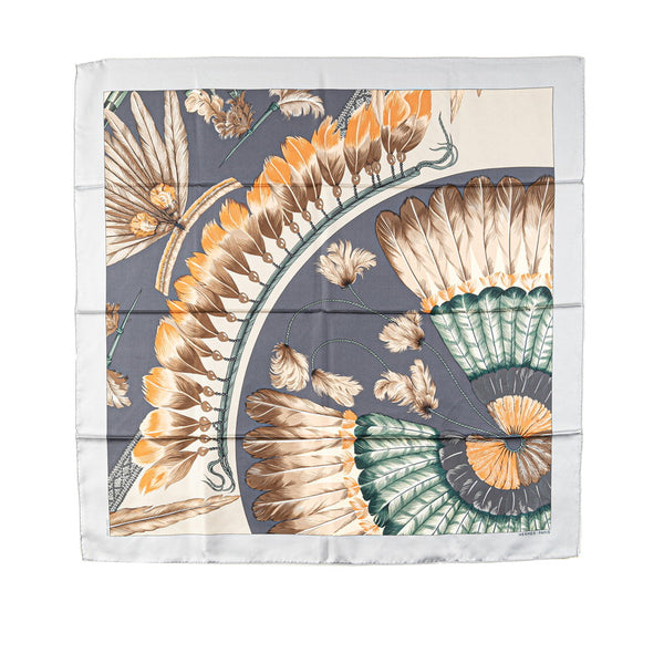 エルメス カレ90 BRAZIL ブラジル スカーフ グレー マルチカラー シルク レディース HERMES 【中古】