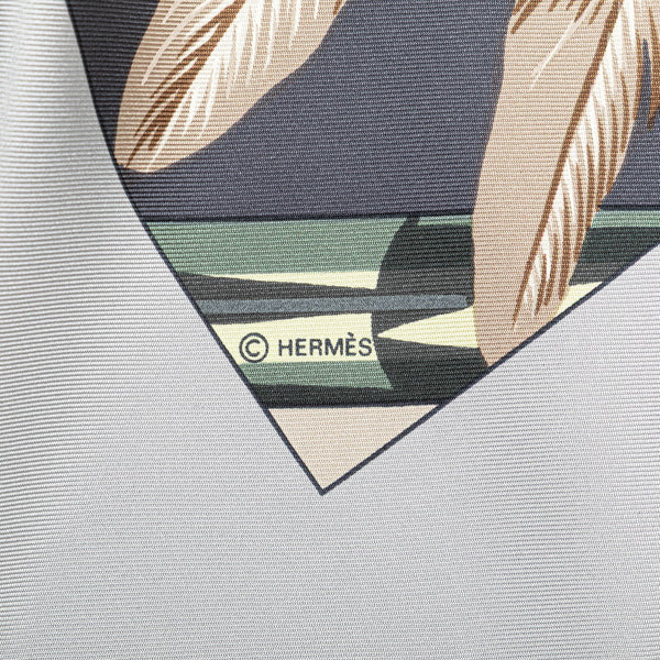 エルメス カレ90 BRAZIL ブラジル スカーフ グレー マルチカラー シルク レディース HERMES 【中古】