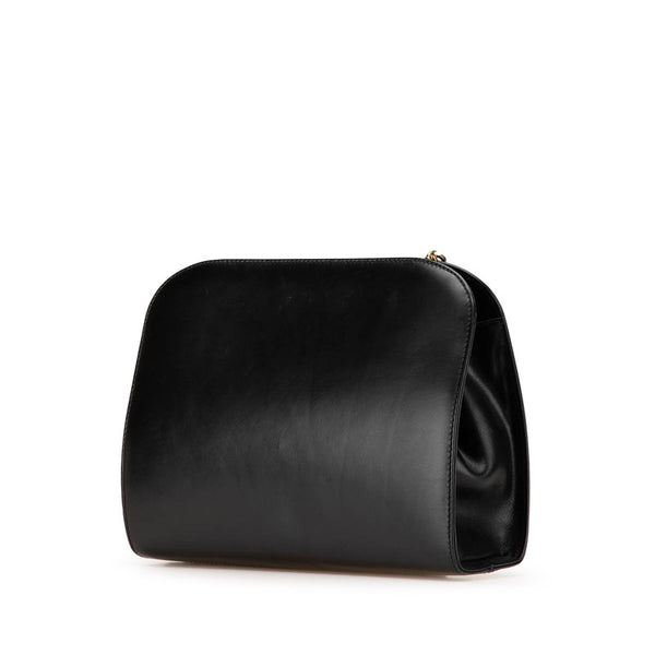 サルヴァトーレフェラガモ ガンチーニ チェーン ショルダーバッグ ブラック レザー レディース Salvatore Ferragamo 【中古】