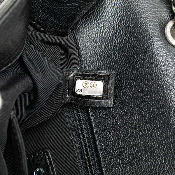 シャネル 2.55 斜め掛け チェーン ショルダーバッグ ブラック ネイビー ゴートスキン レディース CHANEL 【中古】