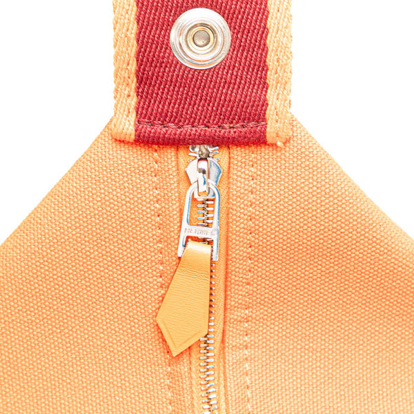 エルメス ブリッドアブラックGM ハンドバッグ オレンジ レッド トワルアッシュ レディース HERMES 【中古】