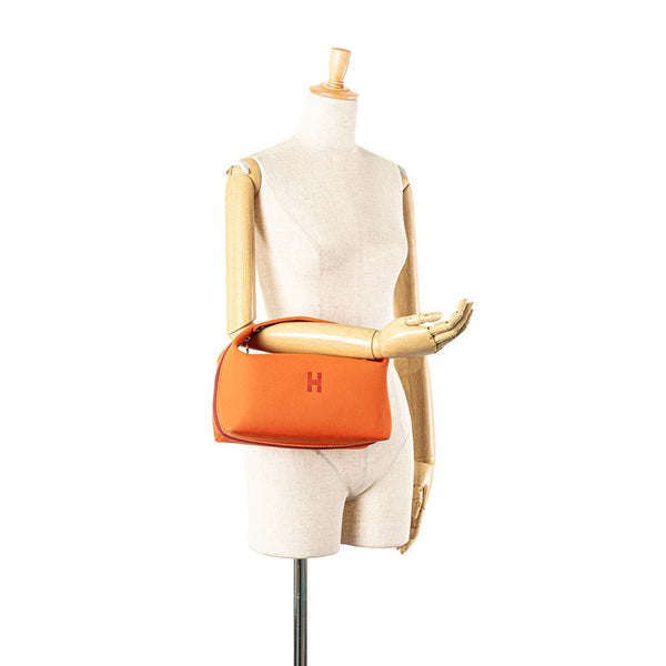 エルメス ブリッドアブラックGM ハンドバッグ オレンジ レッド トワルアッシュ レディース HERMES 【中古】