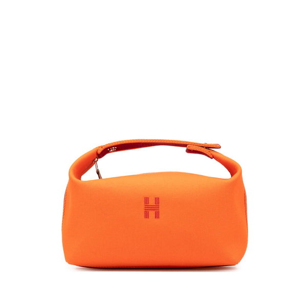 エルメス ブリッドアブラックGM ハンドバッグ オレンジ レッド トワルアッシュ レディース HERMES 【中古】