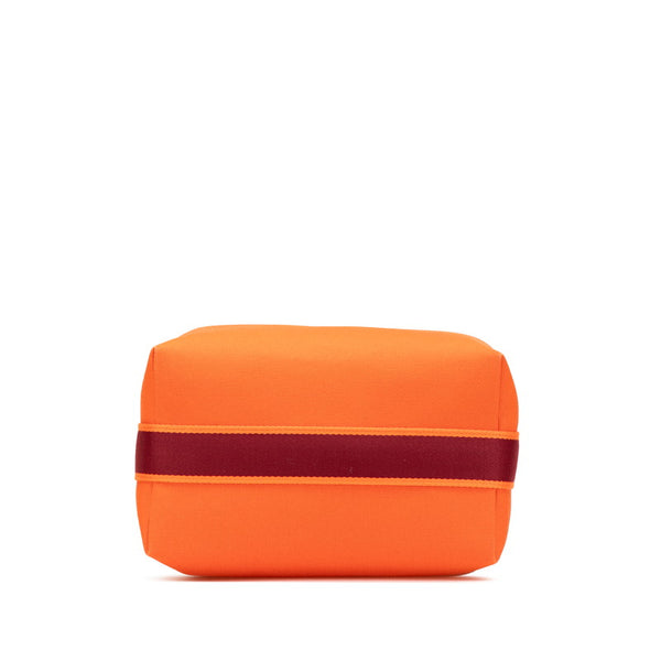 エルメス ブリッドアブラックGM ハンドバッグ オレンジ レッド トワルアッシュ レディース HERMES 【中古】