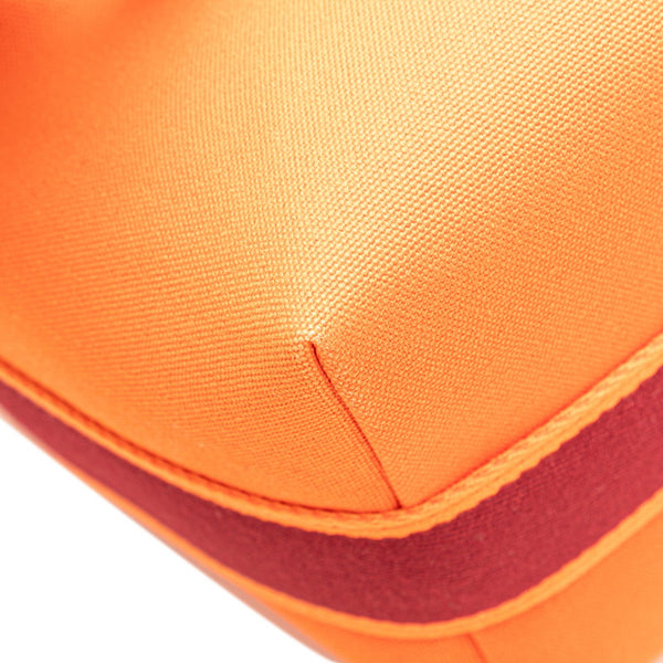 エルメス ブリッドアブラックGM ハンドバッグ オレンジ レッド トワルアッシュ レディース HERMES 【中古】