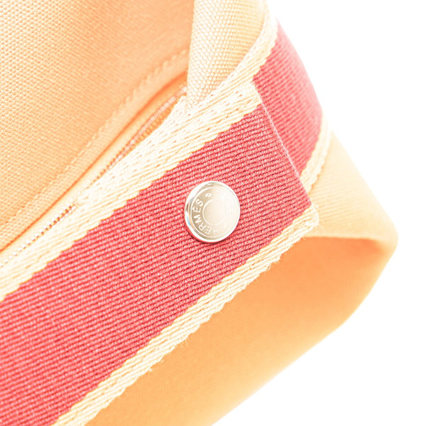 エルメス ブリッドアブラックGM ハンドバッグ オレンジ レッド トワルアッシュ レディース HERMES 【中古】