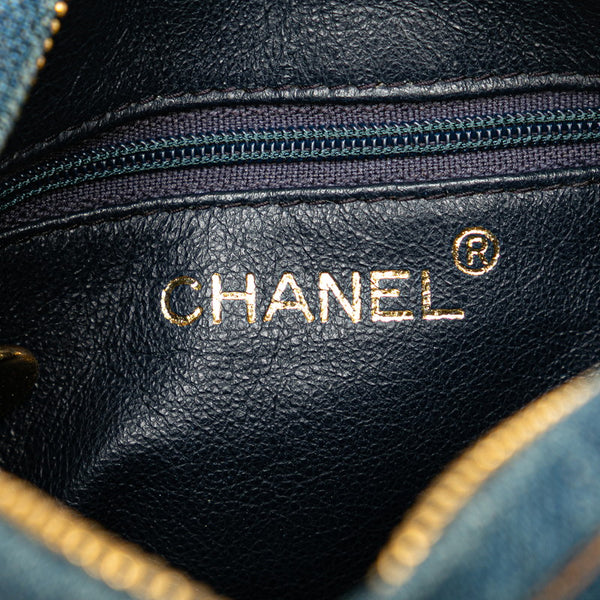 シャネル マトラッセ ココマーク  チェーン ショルダーバッグ インディゴブルー ゴールド金具 デニム レディース CHANEL 【中古】