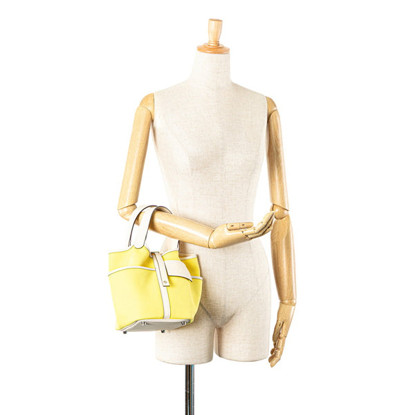 エルメス ピコタンロック カーゴ PM ハンドバッグ ジョーヌシトロン ナタ スイフト トワルゴエラン レディース HERMES 【中古】