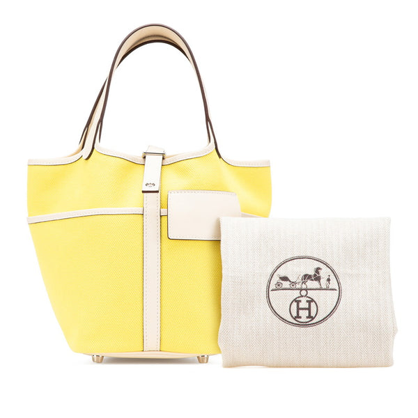 エルメス ピコタンロック カーゴ PM ハンドバッグ ジョーヌシトロン ナタ スイフト トワルゴエラン レディース HERMES 【中古】