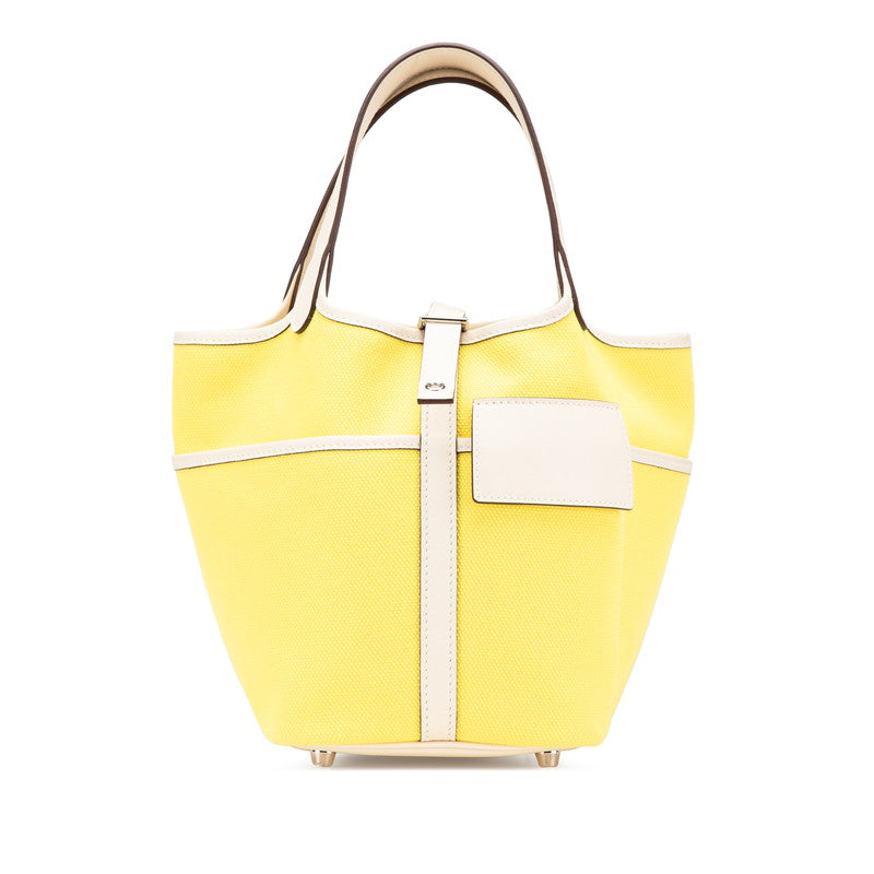 エルメス ピコタンロック カーゴ PM ハンドバッグ ジョーヌシトロン ナタ スイフト トワルゴエラン レディース HERMES 【中古】