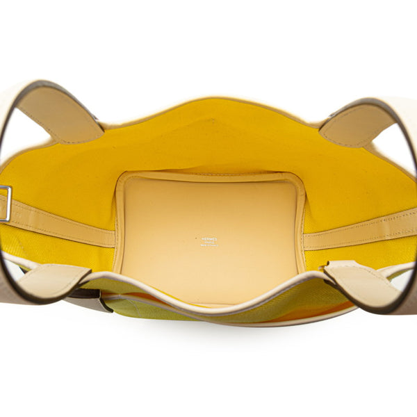 エルメス ピコタンロック カーゴ PM ハンドバッグ ジョーヌシトロン ナタ スイフト トワルゴエラン レディース HERMES 【中古】