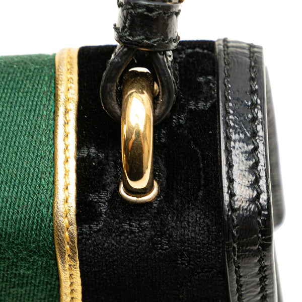 グッチ シルヴィ シェリーライン ミニ ハンドバッグ ショルダーバッグ 2WAY 470270 ブラック レザー レディース GUCCI 【中古】