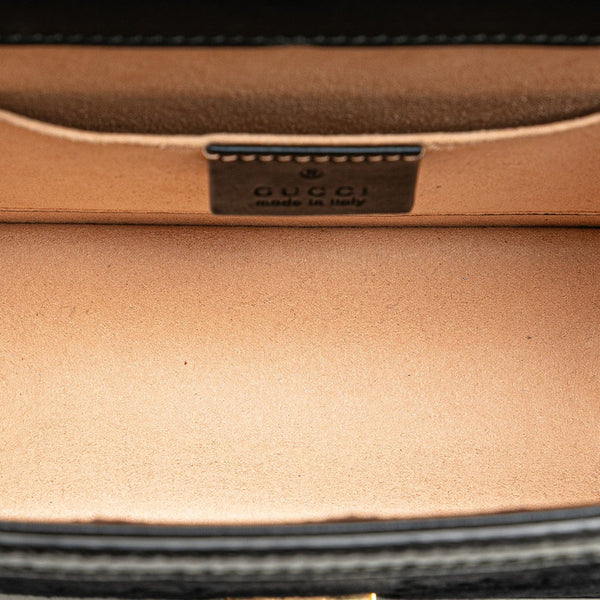 グッチ シルヴィ シェリーライン ミニ ハンドバッグ ショルダーバッグ 2WAY 470270 ブラック レザー レディース GUCCI 【中古】