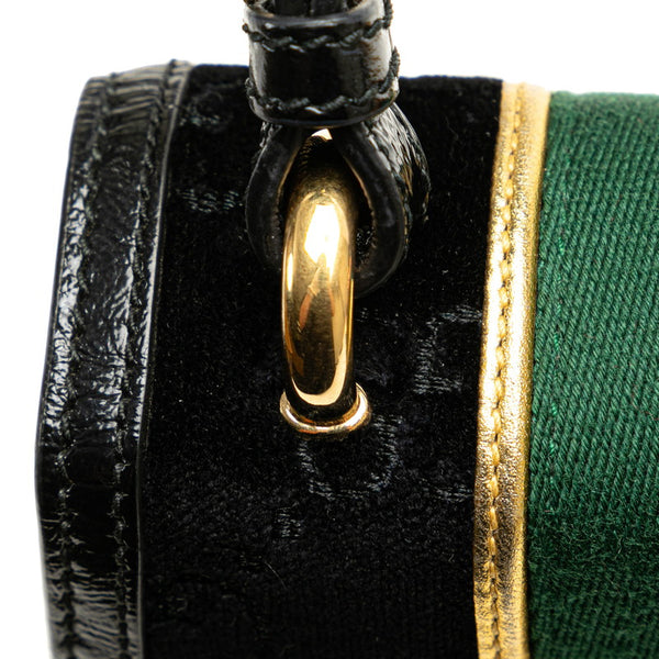 グッチ シルヴィ シェリーライン ミニ ハンドバッグ ショルダーバッグ 2WAY 470270 ブラック レザー レディース GUCCI 【中古】