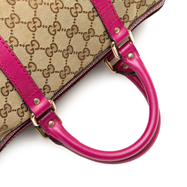 グッチ GGキャンバス ボストンバッグ 247205 ベージュ パープル キャンバス レザー レディース GUCCI 【中古】