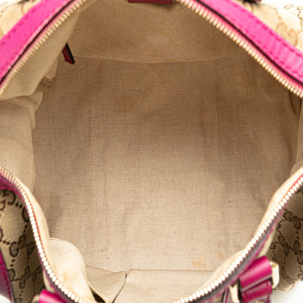 グッチ GGキャンバス ボストンバッグ 247205 ベージュ パープル キャンバス レザー レディース GUCCI 【中古】