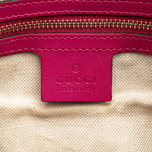 グッチ GGキャンバス ボストンバッグ 247205 ベージュ パープル キャンバス レザー レディース GUCCI 【中古】